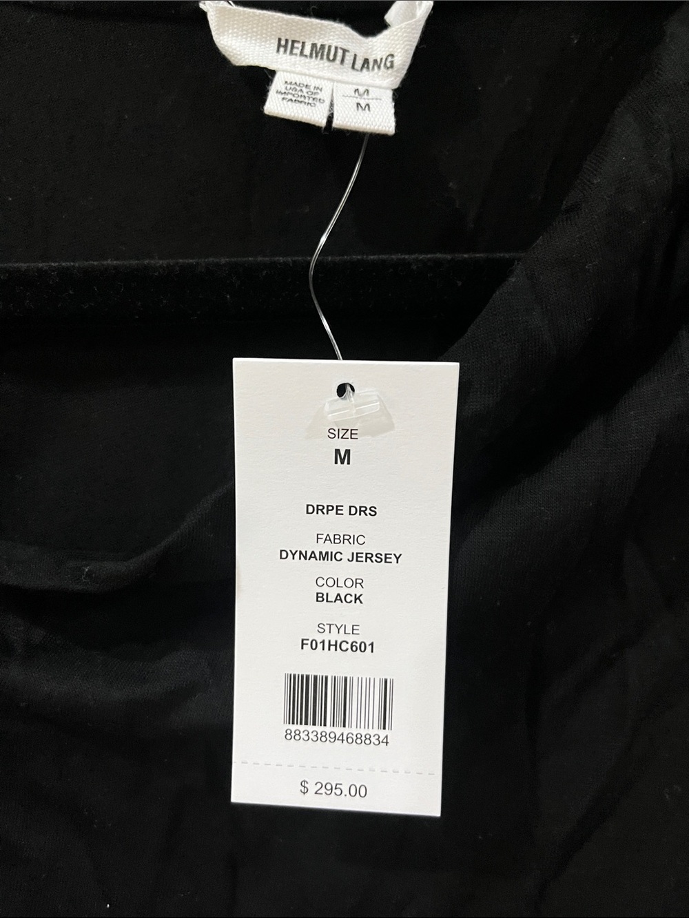 Helmut Lang Black Asymmetrical Draped Sleeveless Dress - Picture 5 of 5
